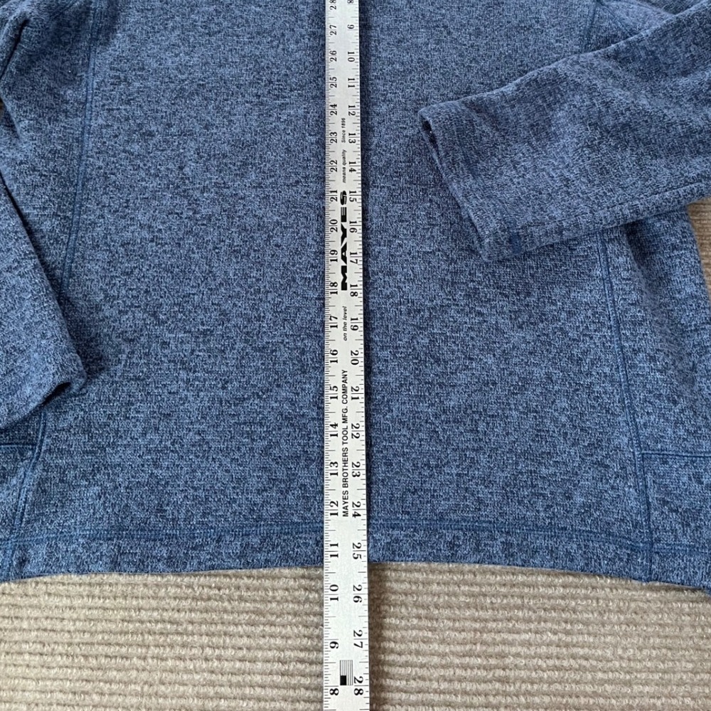 Woolrich Mens Blue Marled Fleece Quarter Snap Pullover Sweater Size Large - Picture 5 of 9